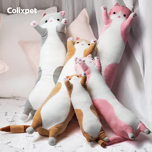 Miniatura 3 de Colixpet Almohada suave de cuerpo largo para gatos lindos animales de peluche para gatos peluche de gatito juguete de regalo para Navidad cumpleaños