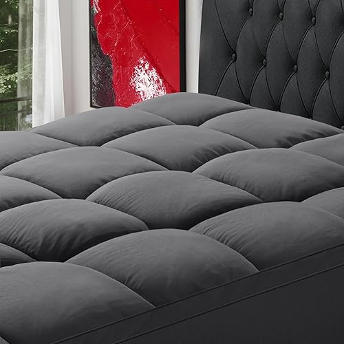 Miniatura 8 de SOPAT Cubrecolchón tamaño matrimonial XL, extra grueso, 8-21 pulgadas de profundidad, relleno alternativo suave, protector de colchón (54 x 80