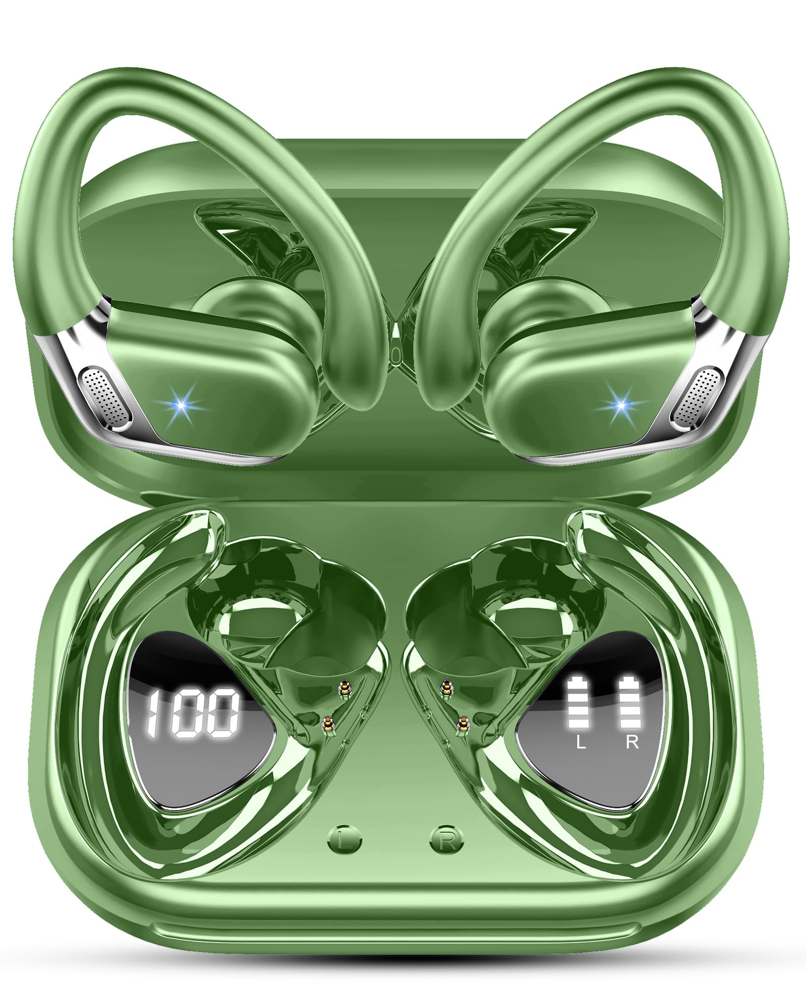 Matast 2026 Auriculares Inalambricos Deportivos, Auriculares Bluetooth 5.4 HiFi Estéreo con 4 HD Mic, 50H Cascos Inalambricos Bluetooth, Pantalla LED/IP7 Impermeable Cascos — view 12