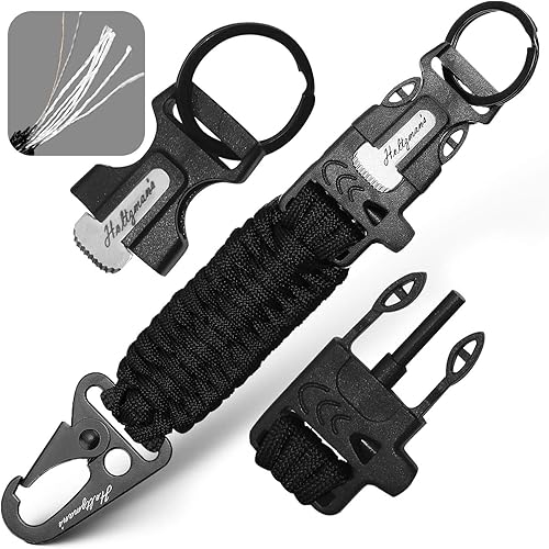 Holtzman's Elite Paracord Llavero (gancho a presión negro)