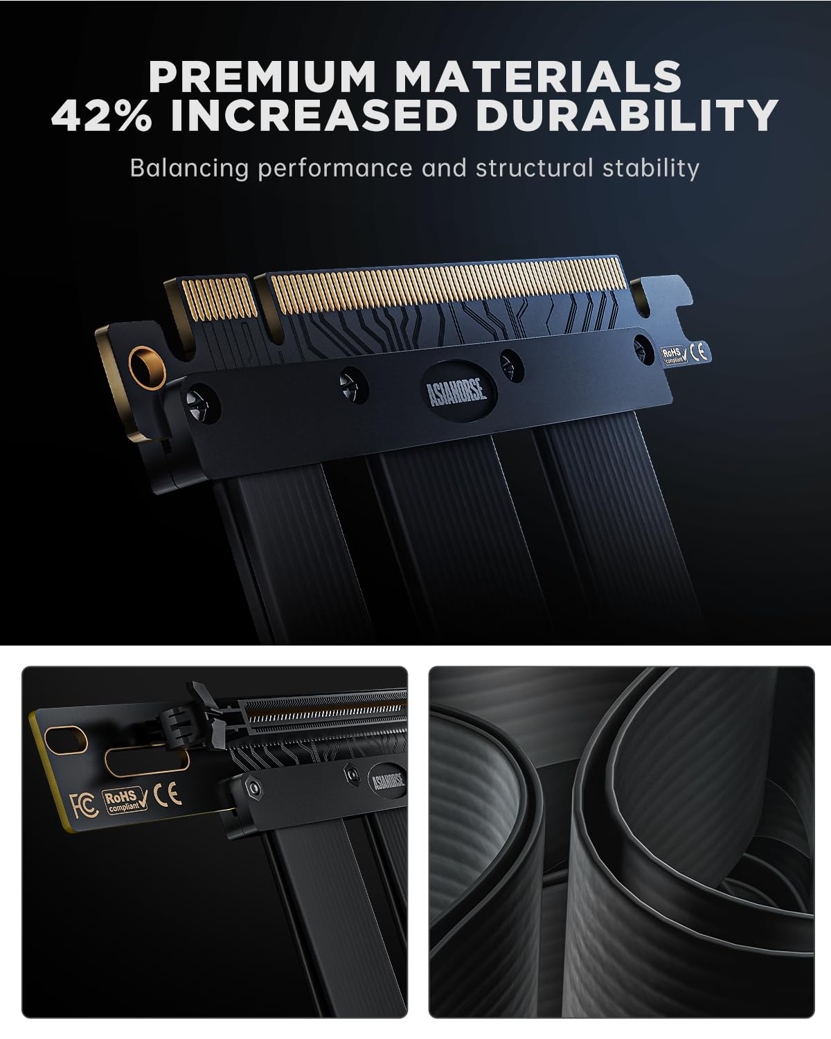 Snapklik.com : AsiaHorse PCI-E 4.0 Riser Cable, PCIe 4.0 16x 200mm High ...