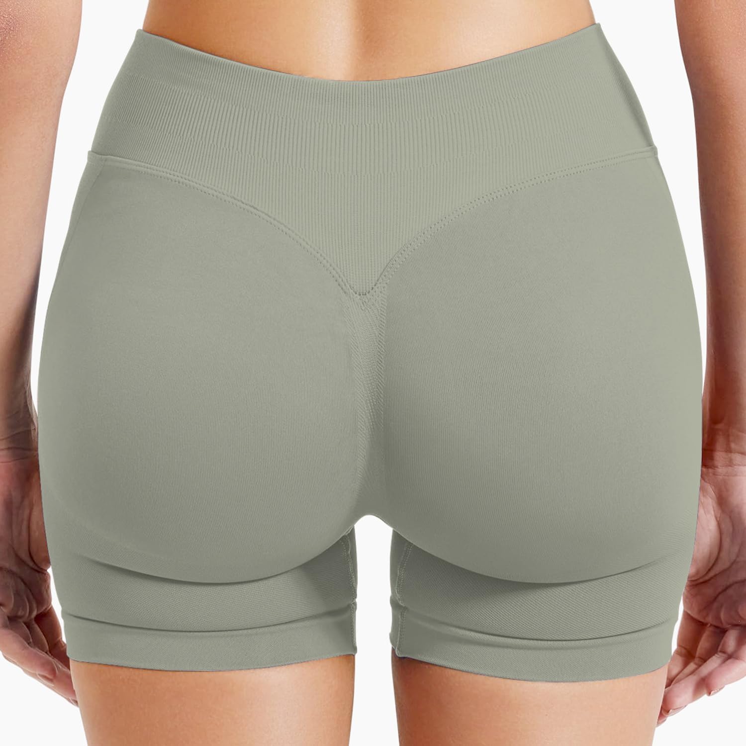 Women Workout Impact Shorts 4.5 Scrunch Butt Lifting Tummy Control Gym Shorts Comfy Running Seamless Booty Biker Shorts - Image 2