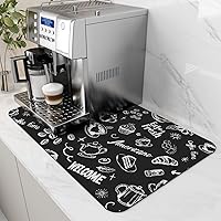 Vista 20 de AMOAMI Tapete de café absorbente con parte trasera de goma para secar platos para encimera de cocina, accesorios de bar para debajo de la cafetera