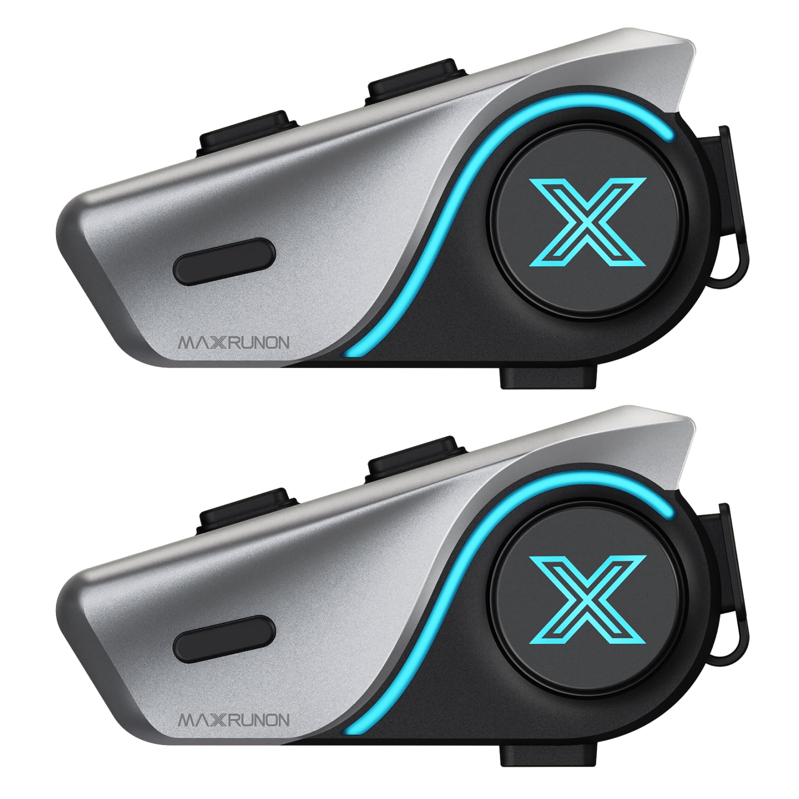 D9 Motorcycle Bluetooth Headset with Audio Multitasking, 1000m Helmet Intercom, Bluetooth 5.3, Noise Canceling, Universal Pairing, FM Radio, 1000mAh Battery, Fits Snowmobile/ATV/Ski, 2 Pack-picture-22