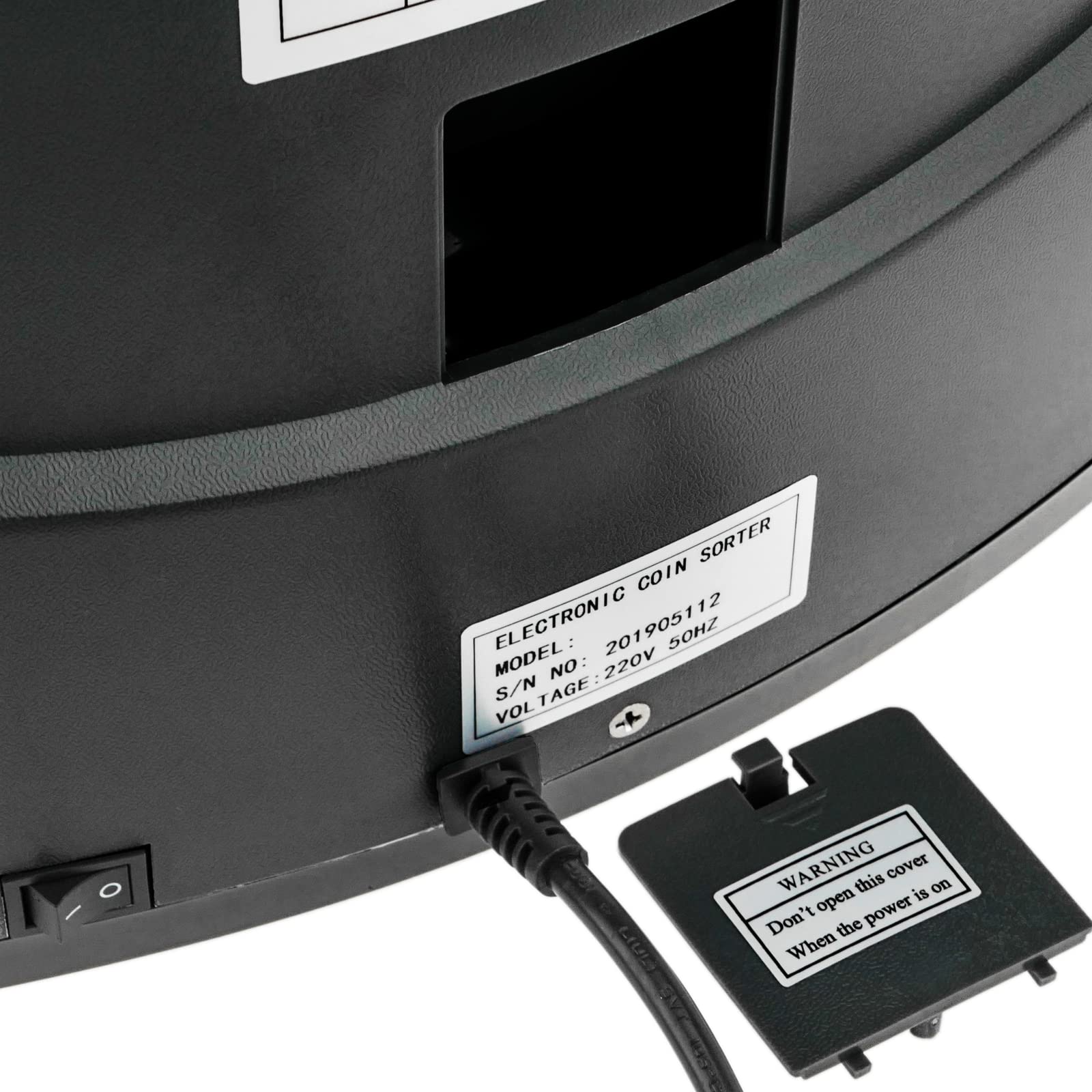 PrimeMatik - Contador de Monedas Negro para Euro con clasificador automático y Visor Multi-Moneda