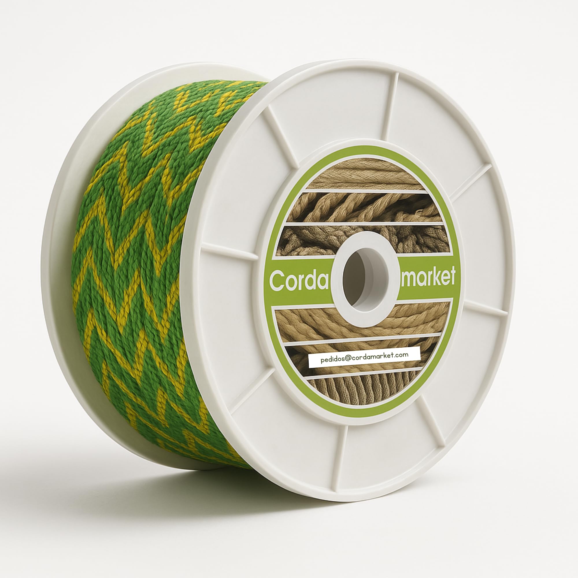 CORDAMARKET Cuerda Driza Poliéster Alta Tenacidad, Cuerda Náutica de Alta Resistencia para Náutica Camping y Decoración, Unisex adulto, Amarillo/Verde, 6 mm × 200 m