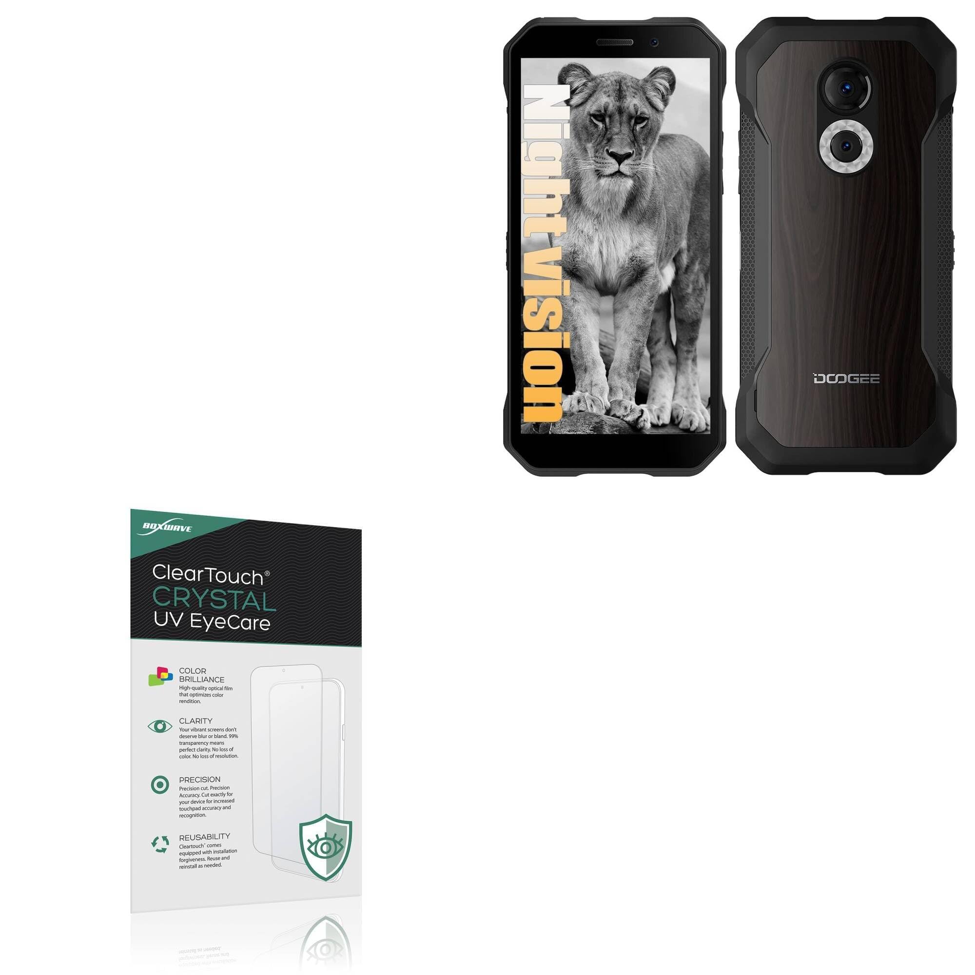 BoxWave Screen Protector Compatible With Doogee S61 - ClearTouch Crystal Anti-UV EyeCare (2-Pack), Filters out Harmful Blue Light Reduce Fatigue