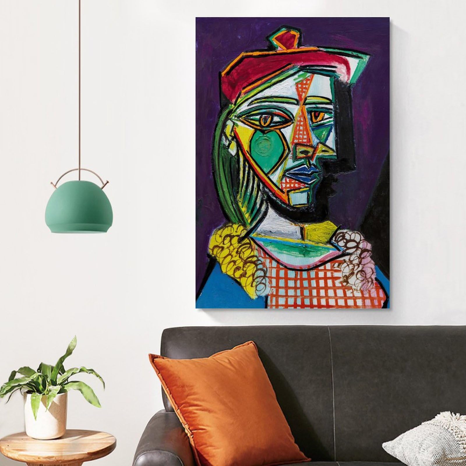 Amazon｜Pablo Picasso パブロ・ピカソ「ベレー帽とチェックのドレスの
