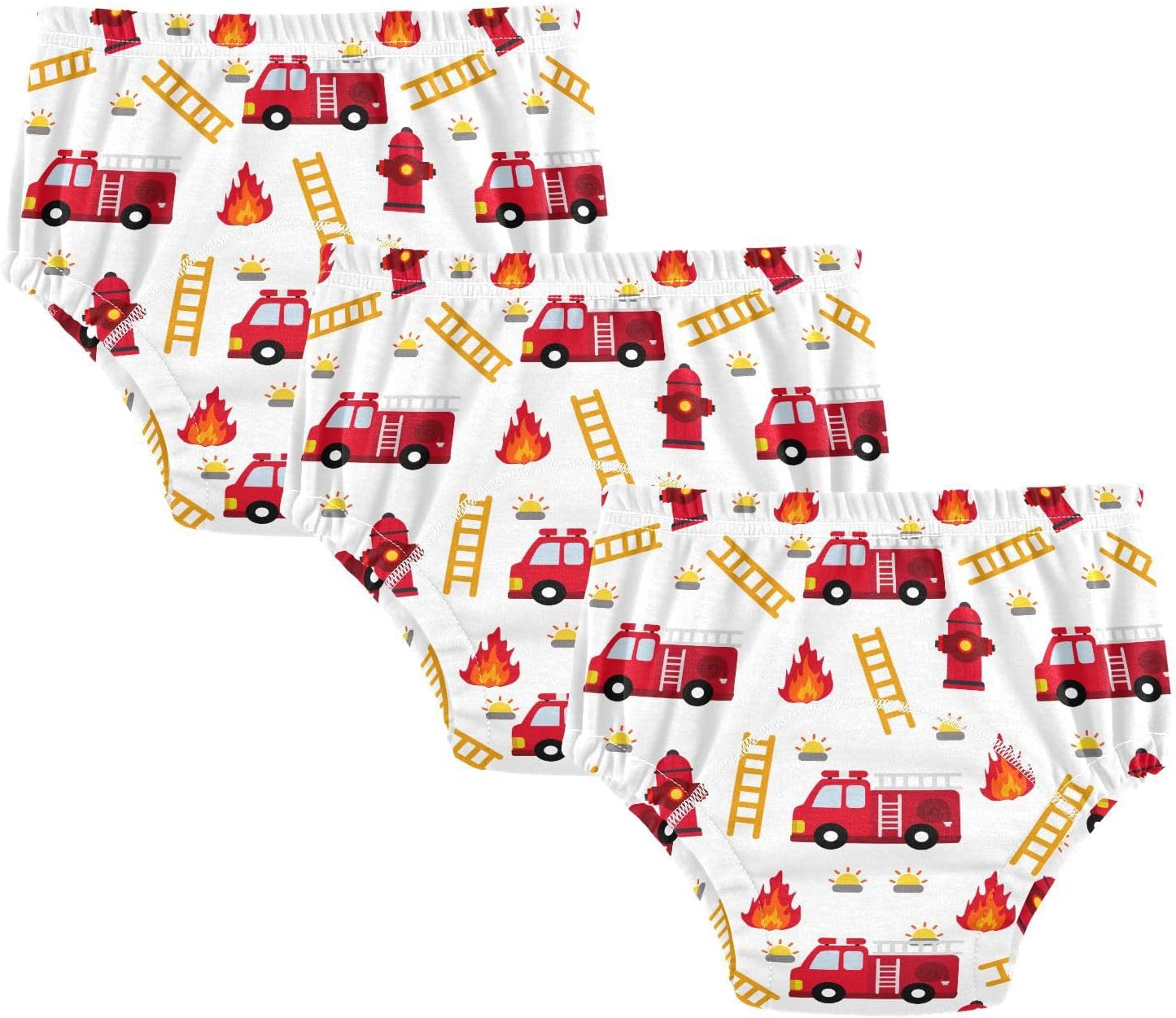 Potty Training Underwear 3 Packs Fire Truck Soft Toilet Training Pants for Toddler Girls Boys 2T