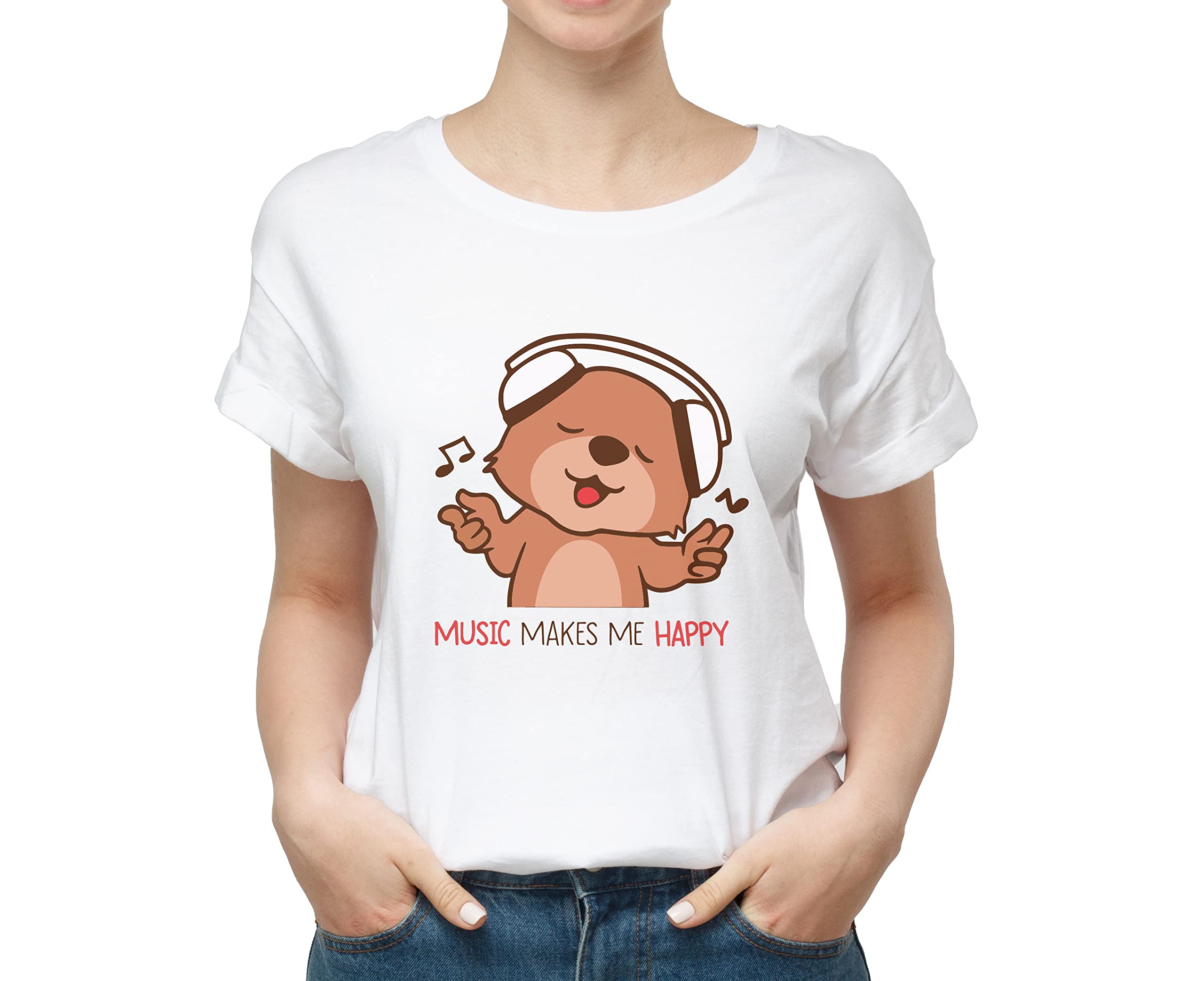 Volume 9 Dog Music Makes ME Happy 100% Cotton Round Neck Graphic Printed T Shirt for Men Women, Dog lovert Shirt, Dog Pattern t Shirt, Pet Lover t Shirt. White (B09ZTG5Z7M) Amazon Price History, Amazon Price Tracker