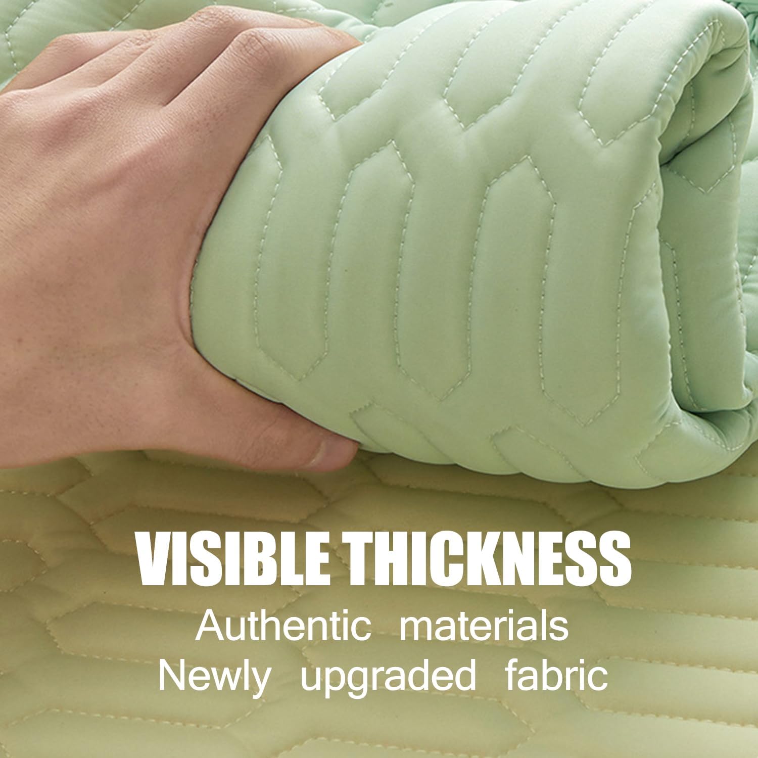 Cooling Mattress Protector King Size Quilted Latex Fitted Sheet Cool Silk Mattress Cover Cool Mat Machine Washable for Dormitory Bedroom Deep Pocket of 12In﻿,Blue,90 * 200cm