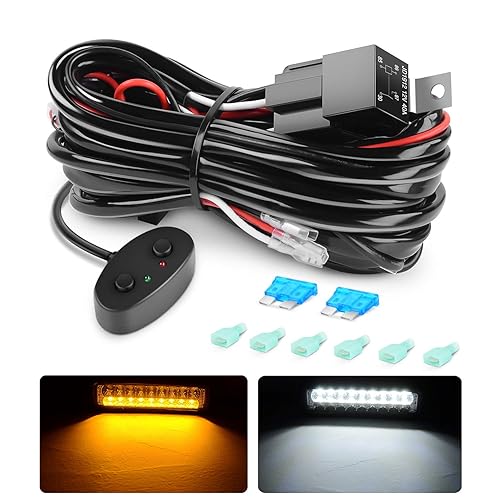 Miniatura 9 de Nilight Kit de arnés de cableado de barra de luz LED de 16 AWG 12 V encendido y apagado, impermeable, interruptor de cuchilla de relé de