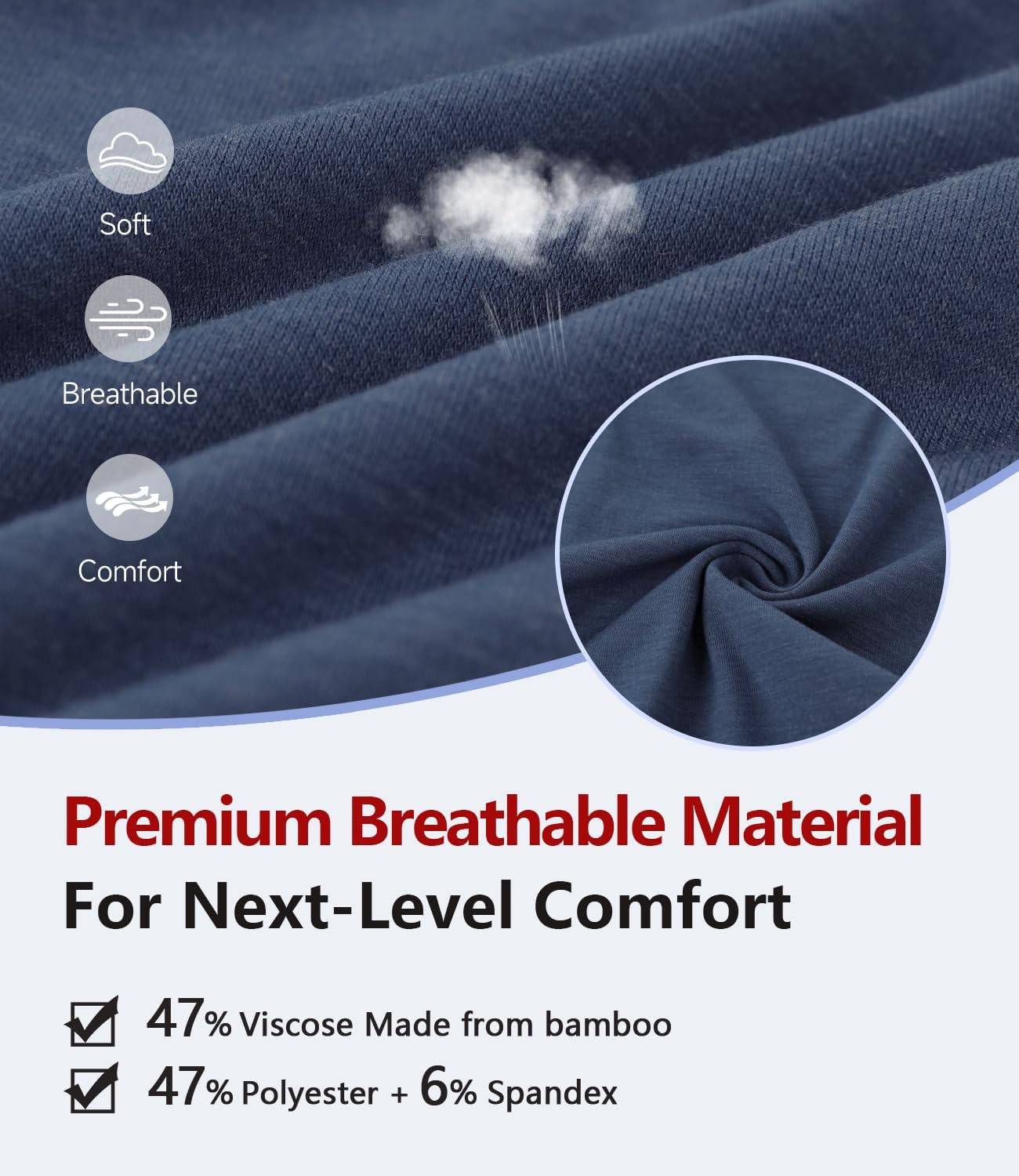 BAMBOO COOL Men's Underwear Boxer Briefs Ultra Breathable Stretch No Riding Up with Fly Multipack - Image 3