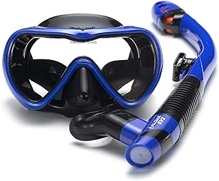 tubo de mergulho,Lianai Conjunto de Snorkel à Prova de Fugas Óculos de Snorkeling Anti-embaçante para Natação Óculos com Respiração Fácil Tubo de Snorkel Seco para Snorkeling Natação Mergulho autônomo