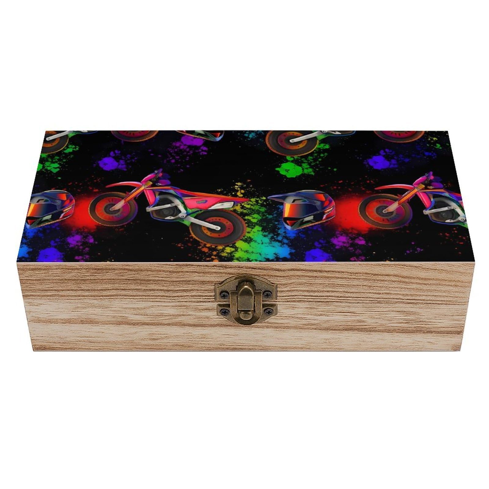 HLBSDM Motorcycle Dirt Bike Wooden Storage Box