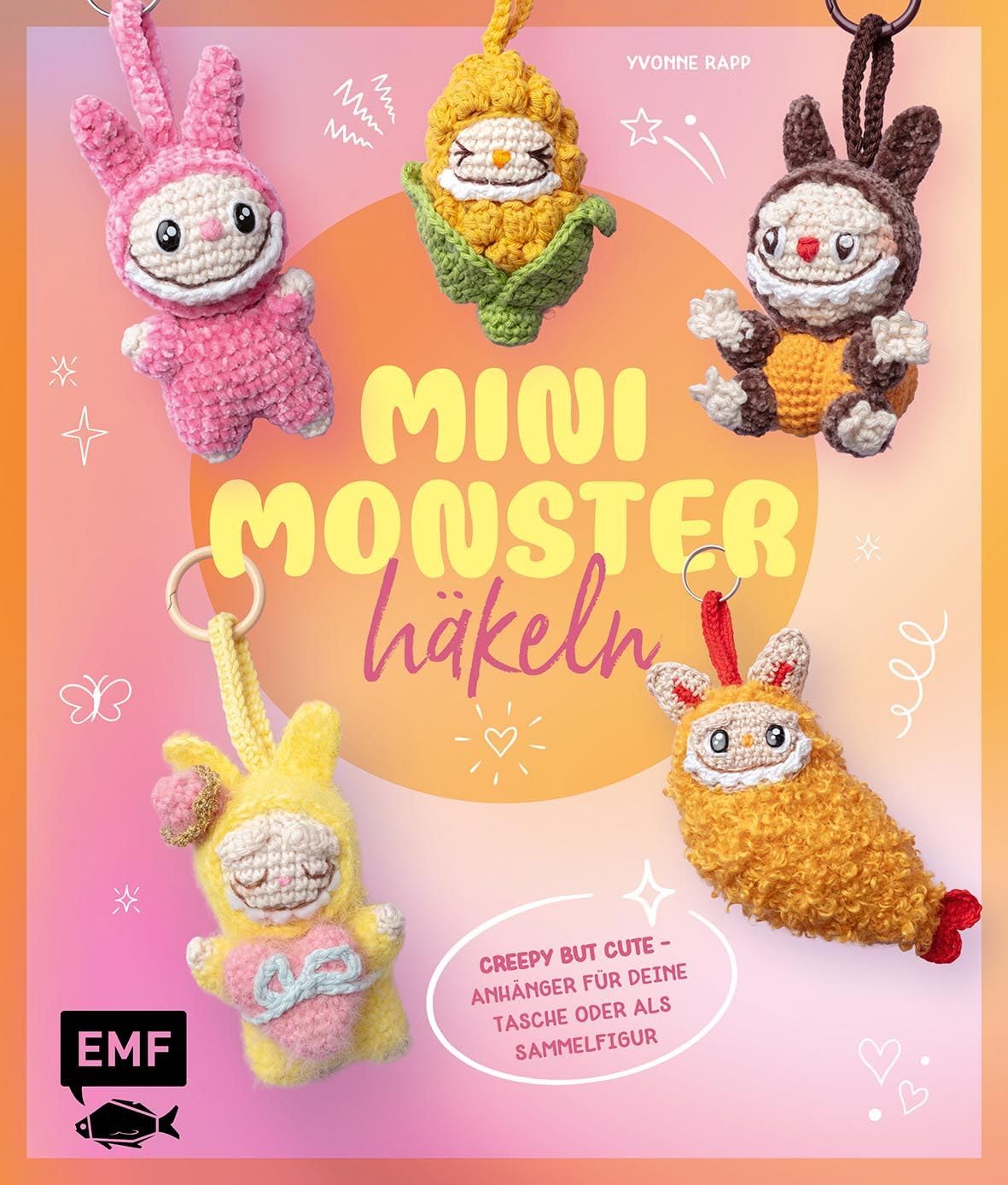 Schlüsselanhänger häkeln: Mini-Monster für Labubu-Fans: Creepy but cute: Amigurumi-Bagcharms für deine Tasche oder als Sammelfigur