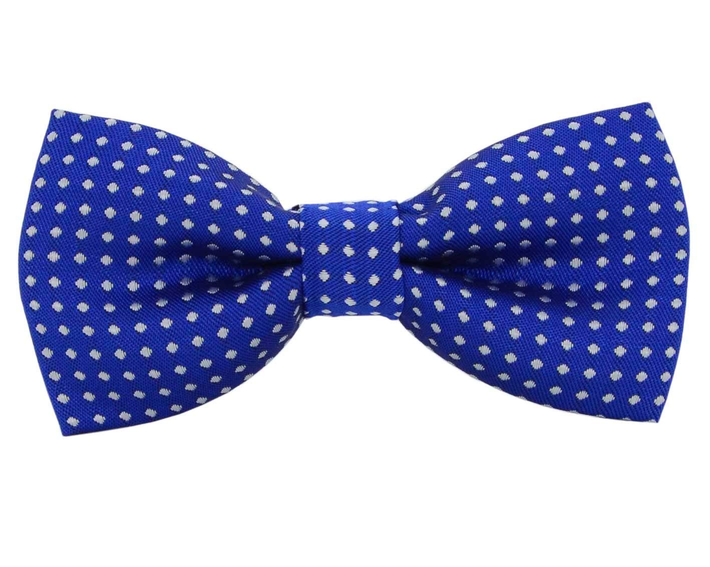 Puppy & Kitten Collar Bow Tie, Small Cat & Dogs Neck Bowtie Adjustable for Wedding Birthday D-D-T-1 (Royal Blue with White Polka Dots)