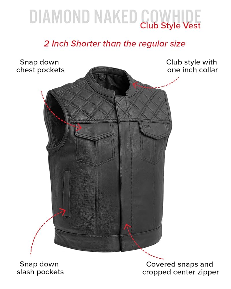 【新品未使用】Story Mfg Vest Upside Men's Club Style Leather Vest - First MFG Co