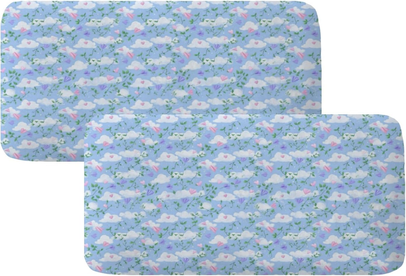 Cloud Heart Vines Loveseat Covers Couch Covers for 2 Cushion Couch, 2-Piece Stretch Sofa Slipcovers Anti-Slip Washable Furniture Protectors for Dogs Pets