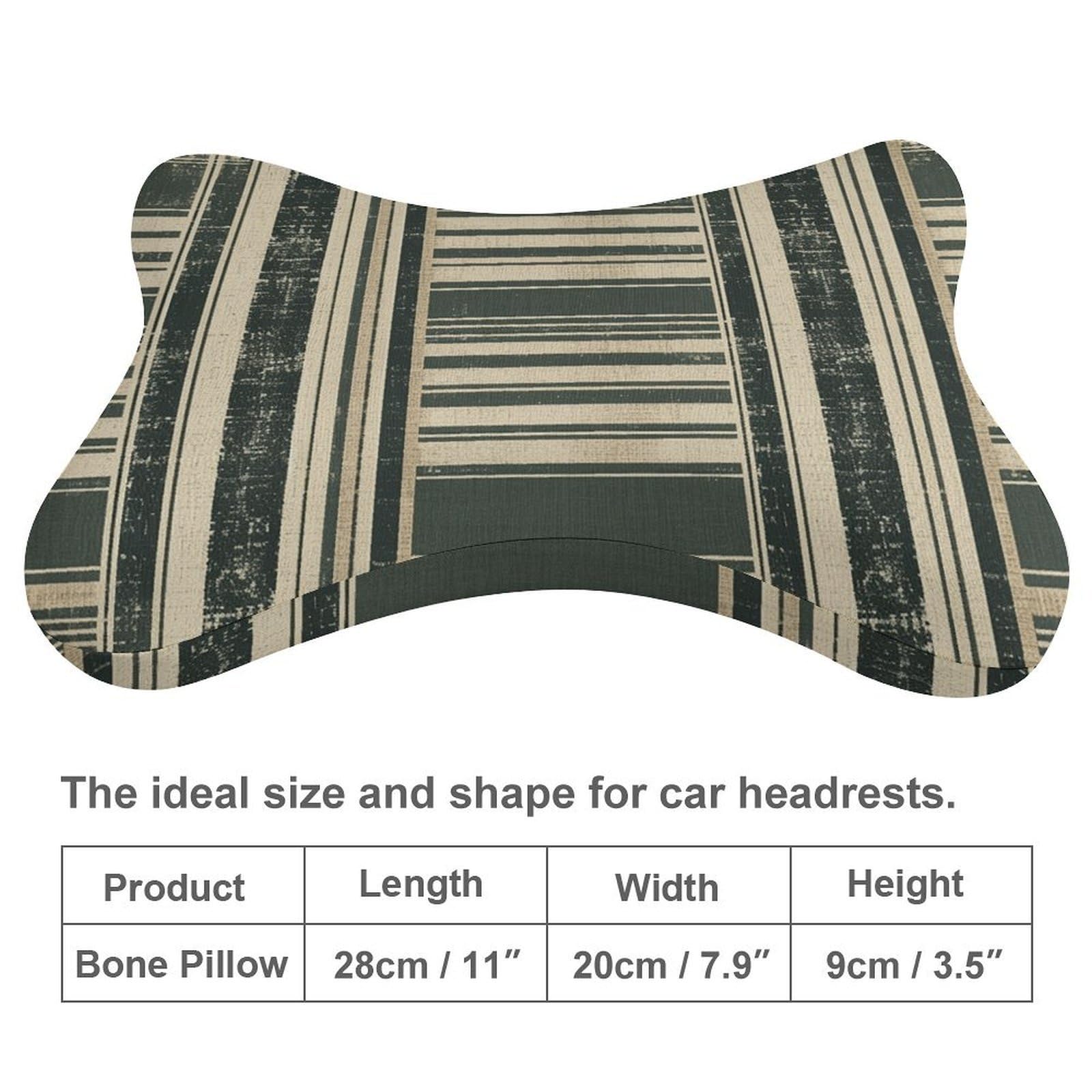 Almohada simple con patrón de rayas, núcleo de almohada de espuma viscoelástica, cojín, proporciona apoyo para el cuello, almohadas de coche para viajes y oficinas en casa.