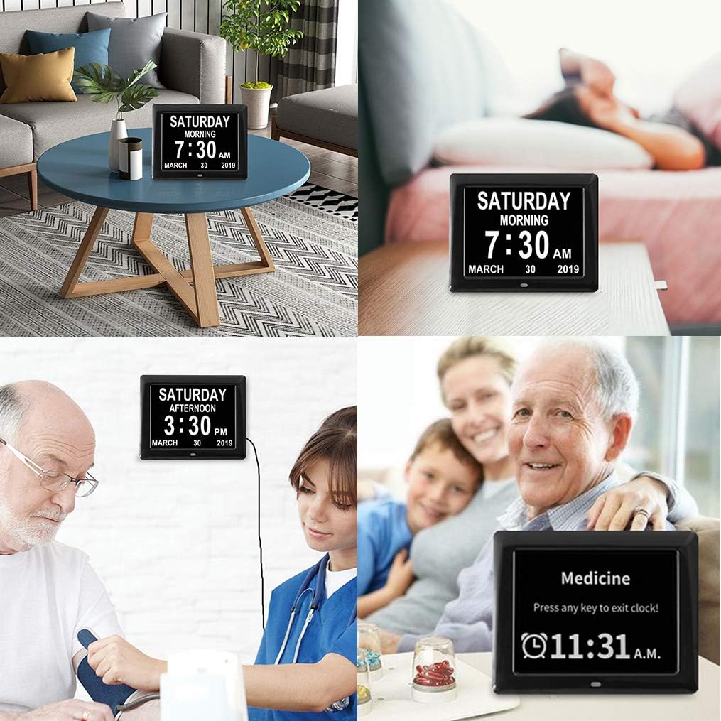 Bеѕt Dеаl SSINI [Newest Version] Large Display Digital Calendar Day Clock – 12 Alarm Options, Level 5 Auto Dimmable Display, Extra Large Non-Abbreviated Day and Month Perfect for Seniors ,Vision Impaired