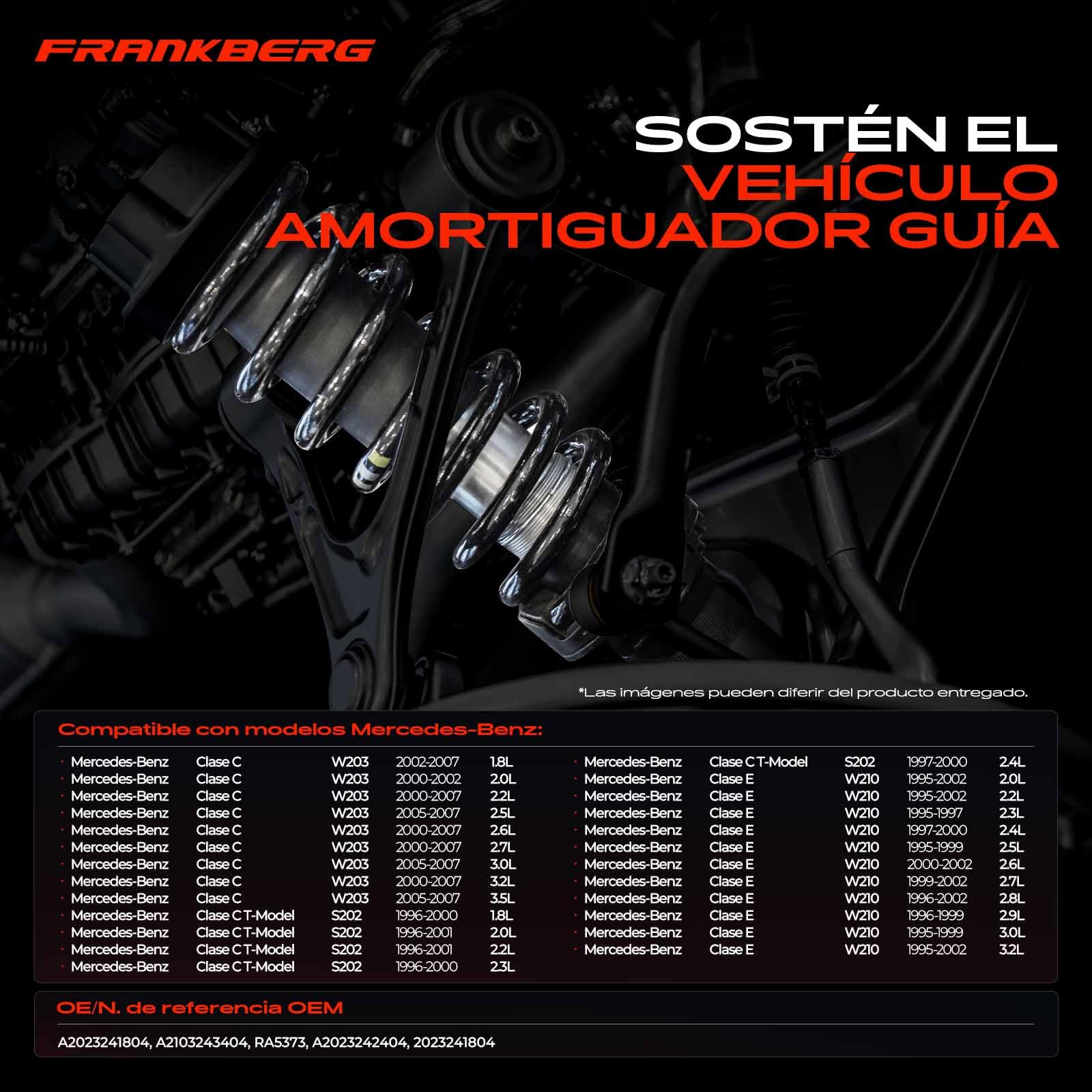 Frankberg 2 muelles de suspensión del eje trasero 2023241804 | Compatible con: Clase E W210, Clase C Modelo T S202, Clase C W203