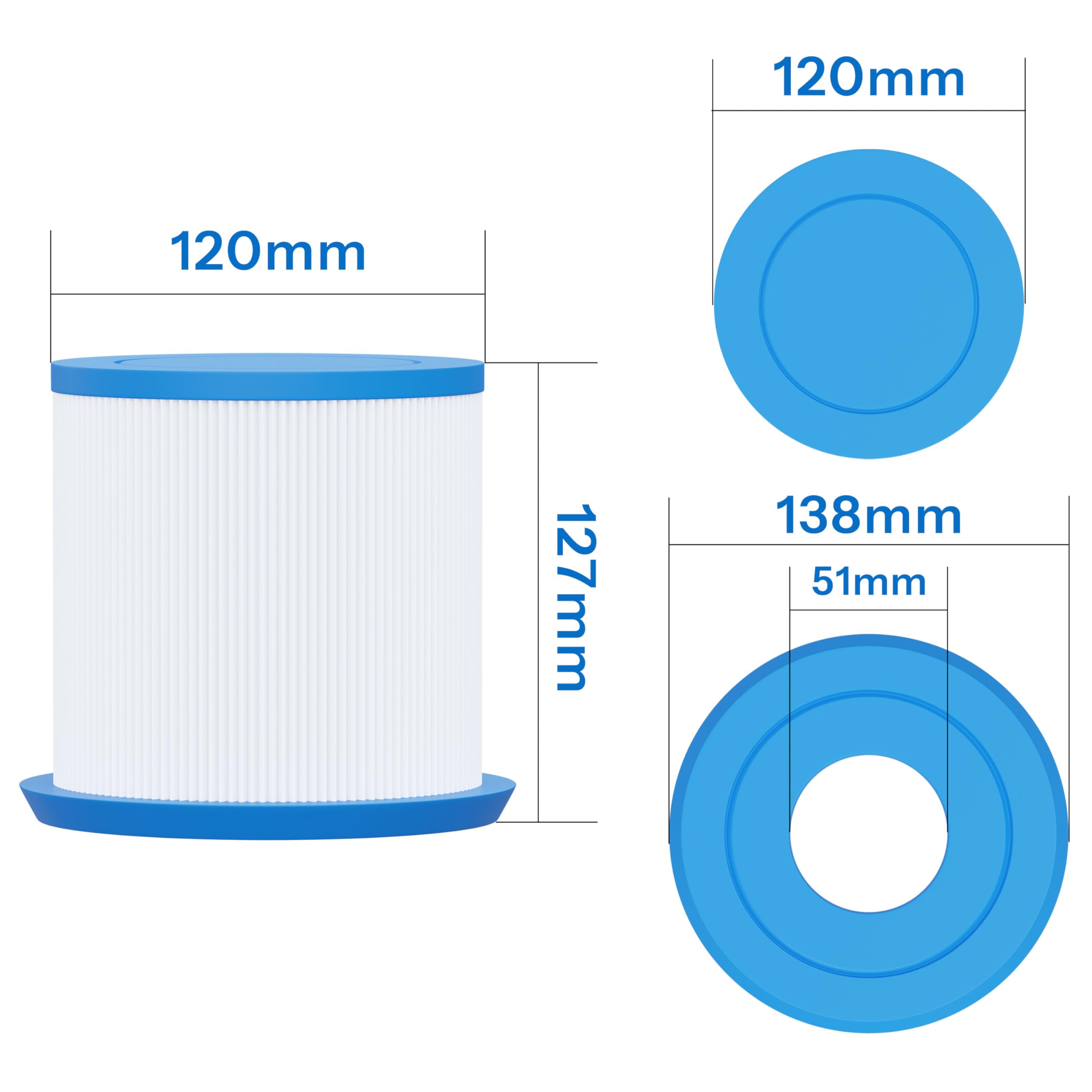 Cartouche Filtrante Spa Compatible avec ProClarity 6473-161, 2PCS
