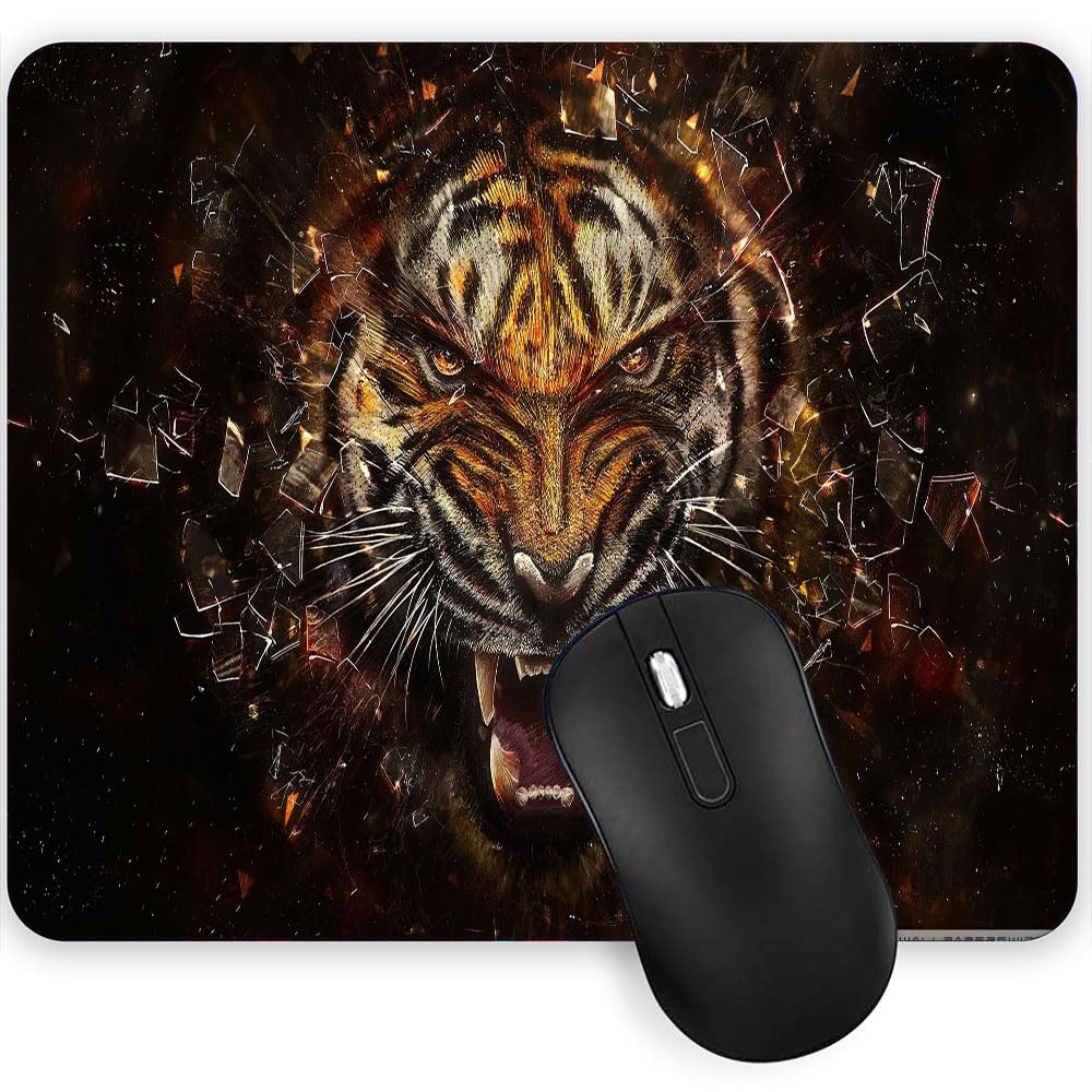 Gadgets WRAP Mouse Pad Mouse Mat with Anti-Slip Base with Spill-Resistant for Laptop, MacBook Pro, Gaming Computer - Tiger Backgrounds