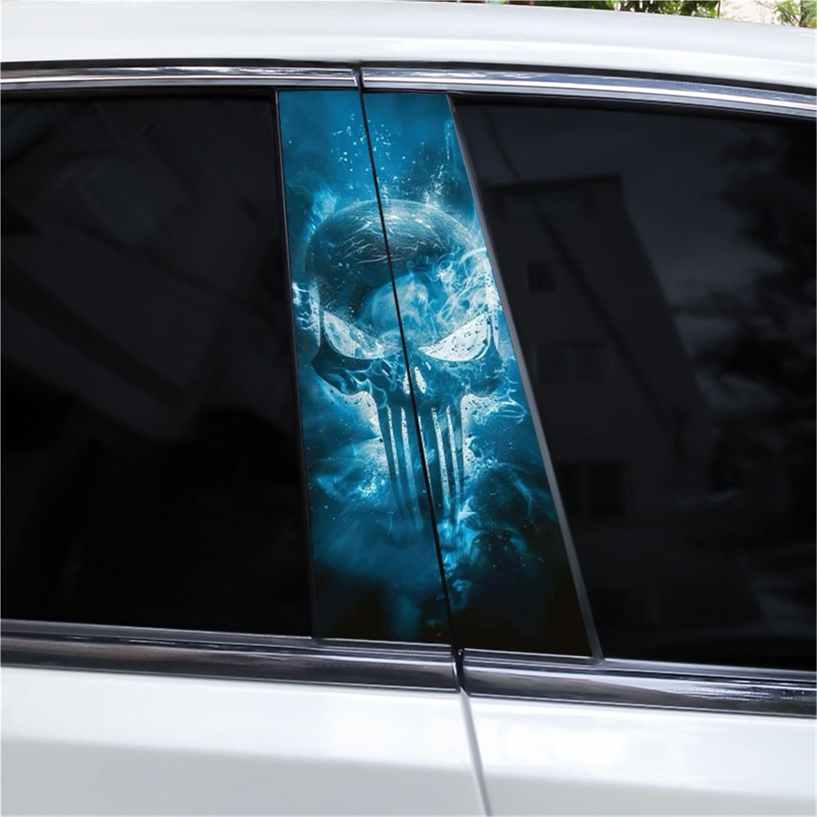 2pcs Skull Car Sticker Car B-Pillar Decal Vinyl Waterproof Decal DIY Modified Car Styling Car Door Pillar Sticker