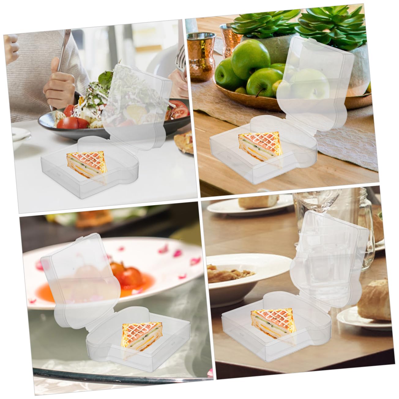Alipis 4 Set Sottosandwich Contenitore Contenitori Cesto Di Pane Ermetico Cucina Isolato Custodia Sigillante Sandwich Caso Di Sandwich Piccolo Contenitore Pp 2 Pezzi*4