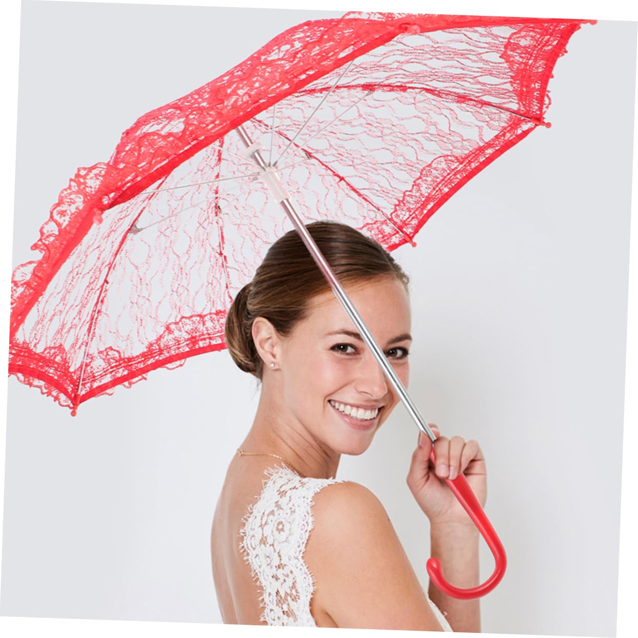 COLLBATH 2stücke Dekorative Kleine Spitzen-sonnenschirme Fotorequisiten Schirme für Teepartys Hochzeitsschirme Brautschirme