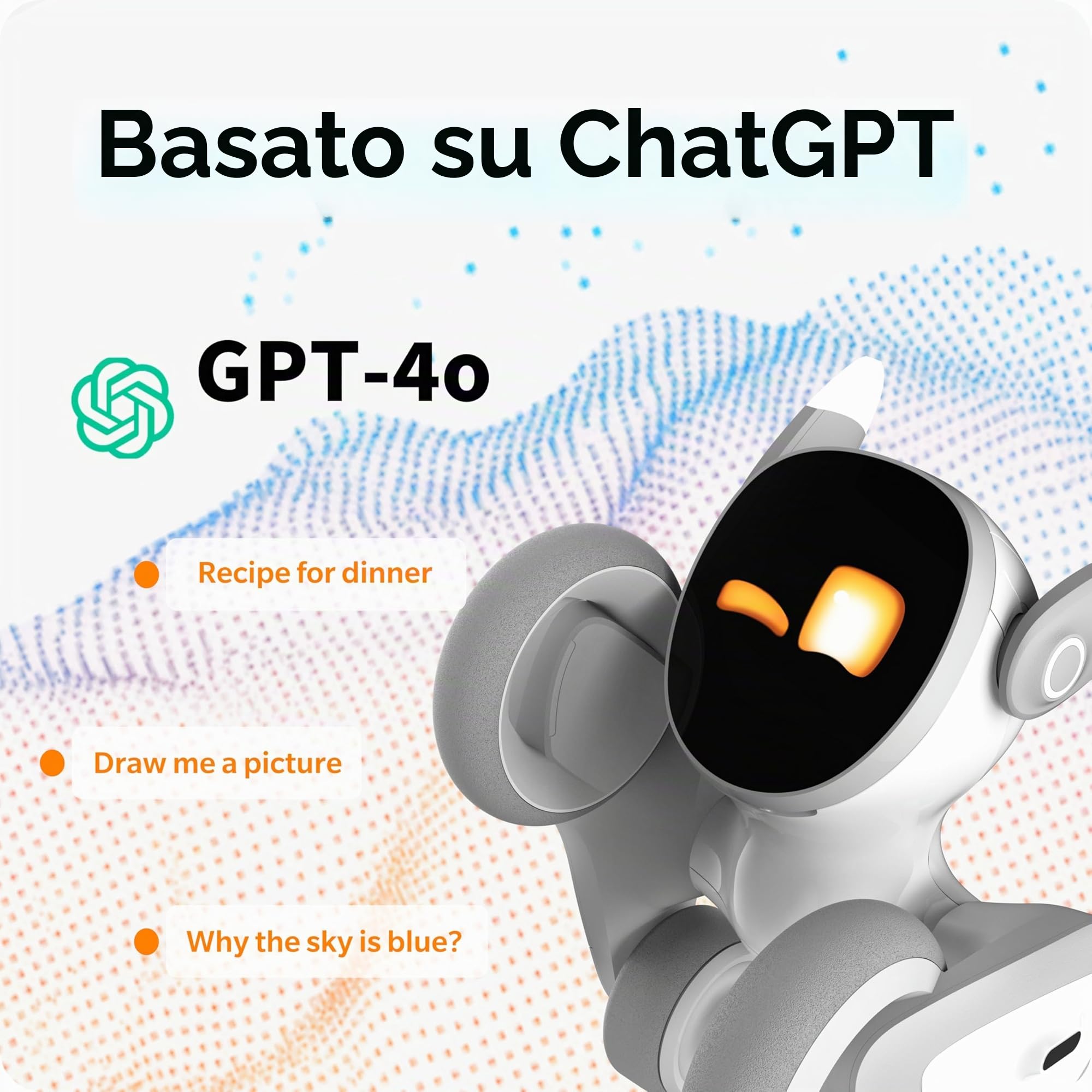 Loona: Your Adorably Intelligent Petbot - Chat GPT-4o abilitata con comando vocale e riconoscimento gestuale, regalo per ragazzi e ragazze 2024 - V20 - con dock di ricarica