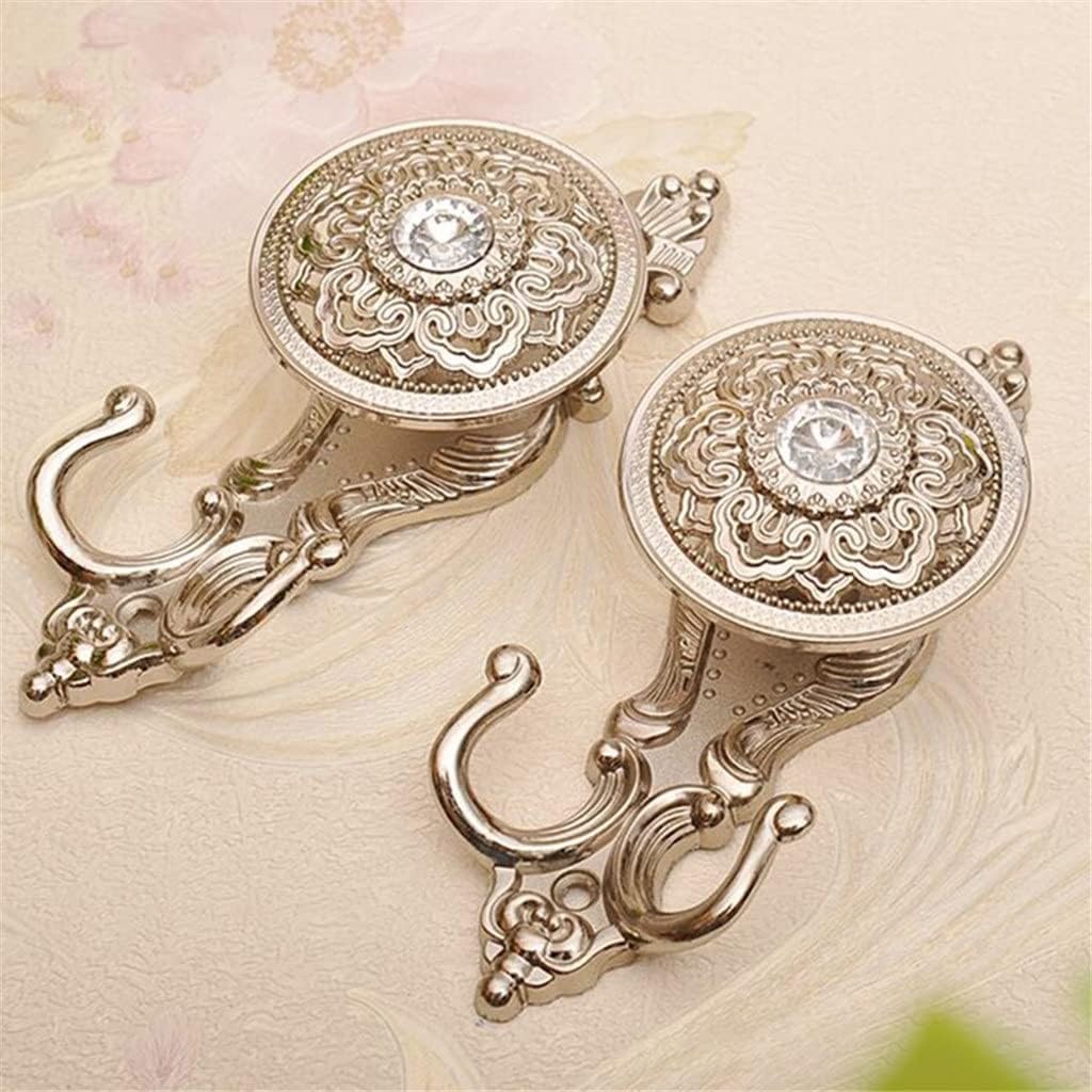 Soporte de cortina retro europeo con ganchos colgantes decorativos para un hogar elegante, 2 uds