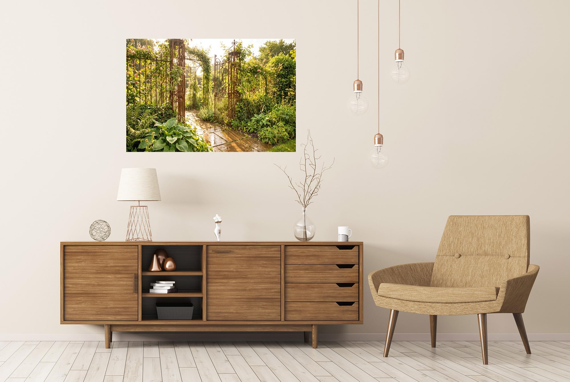 islandburner Póster premium místico de jardín mágico mural salón para amantes de la naturaleza - gran formato