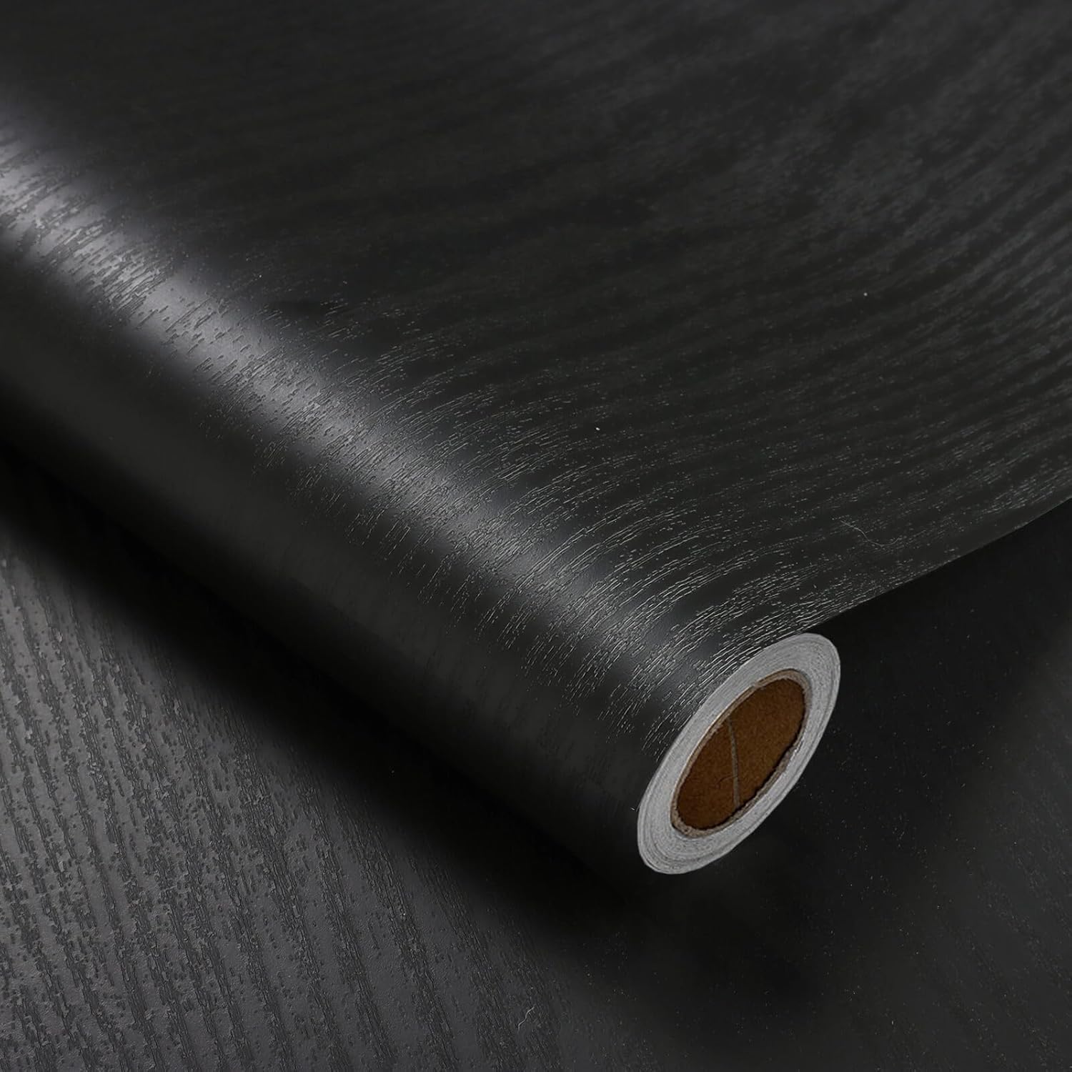 Heroad Peel and Stick Wallpaper Wood Contact Paper Wood Wallpaper Black Wood Grain Contact Paper Thicken Textured for Cabinets and Drawers Countertops Waterproof Self Adhesive Vinyl 23.6" x 393" 23.6" x 393" Black