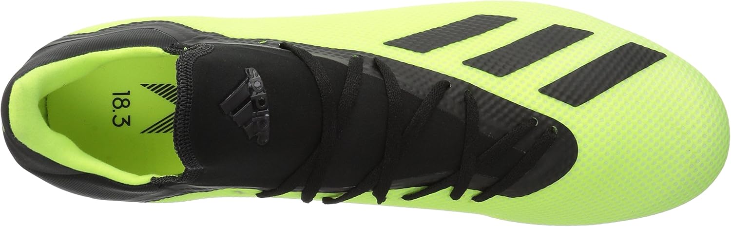 adidas Men's X 18.3 Firm Ground Soccer Shoe, Solar Yellow/Black/White, 9.5 M US