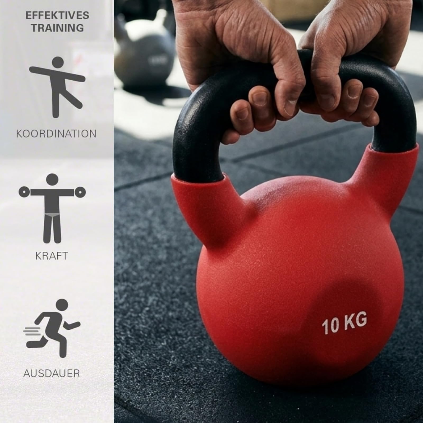 Kettlebell, Iron Sand 10kg, rutschfestem Griff