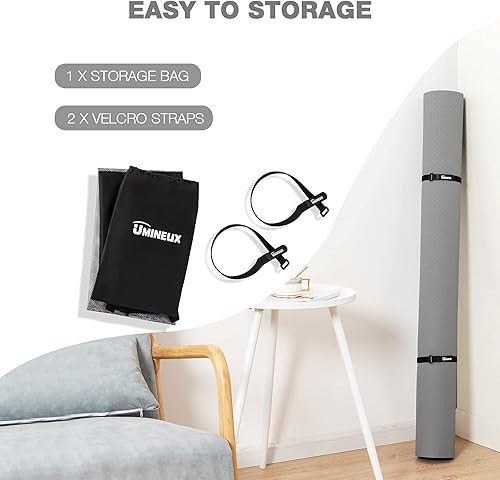 Miniatura 6 de UMINEUX Tapete de yoga grande para hombres y mujeres de 14 y 25 pulgadas, extra grueso, TPE para entrenamiento en casa, gimnasio, antideslizante,