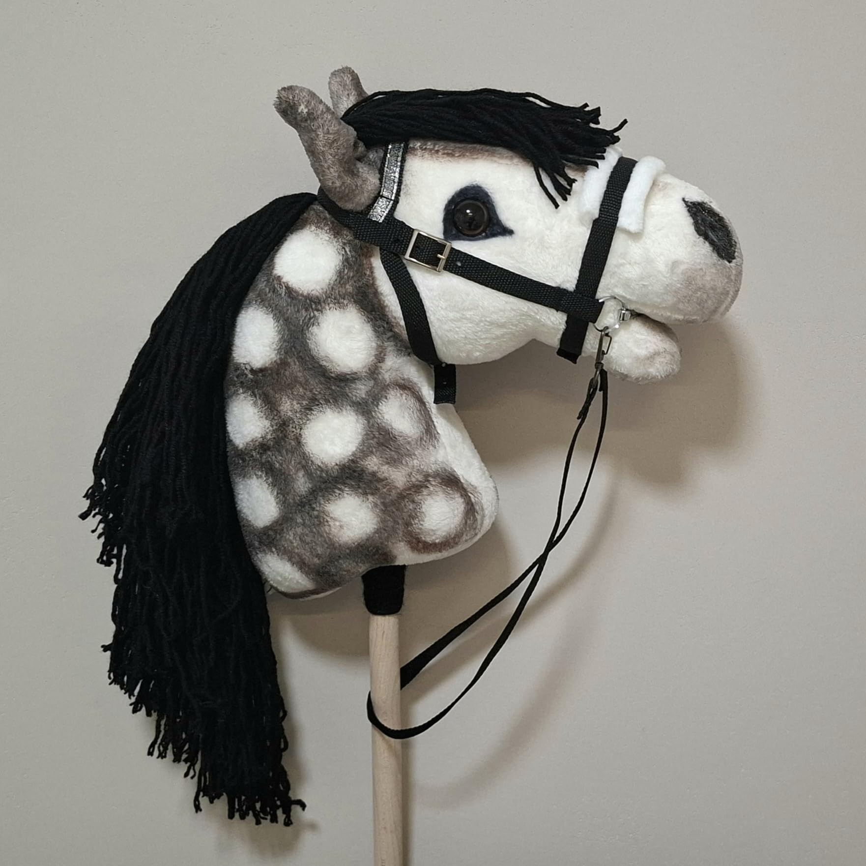 Hobby Horse Pferd Appaloosa Steckenpferd A3 mid Abnehmbare Trense