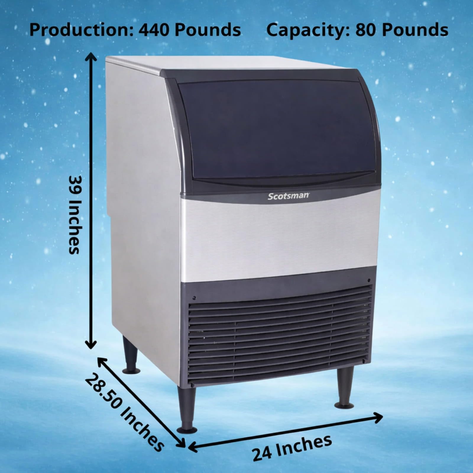 Scotsman Undercounter Flake Ice 24" Ice Maker - 440 Lb/Day, 80 Lb Storage Bin on Fridge.com - View 4