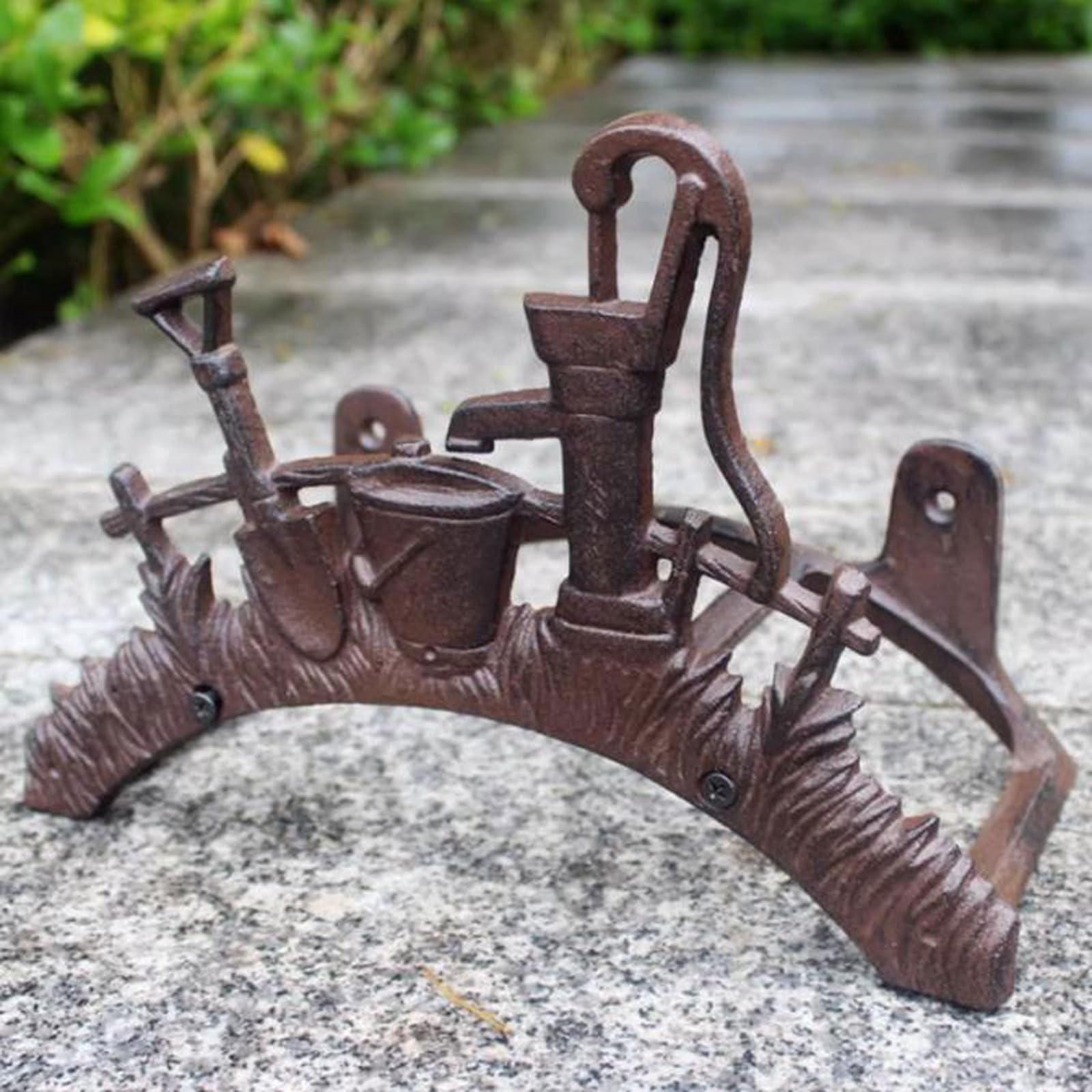 Carrete para manguera de jardín Estante for colgar manguera de jardín, organizador de manguera de tubería de agua, soporte de manguera de metal montado en la pared, soporte de manguera anticorrosivo,