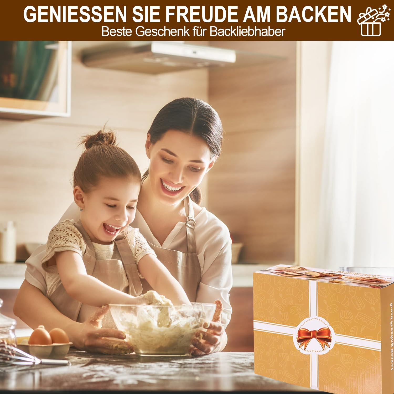 Komplettes Gärkörbchen Sauerteig Starter Set, 2 Gärkorb (25cm Ovale & 23cm Runde), 900ML Sauerteig Glas Set, Brotbackzubehör kit, Brot Backen Zubehör für Anfänger, Erfahrener Bäcker