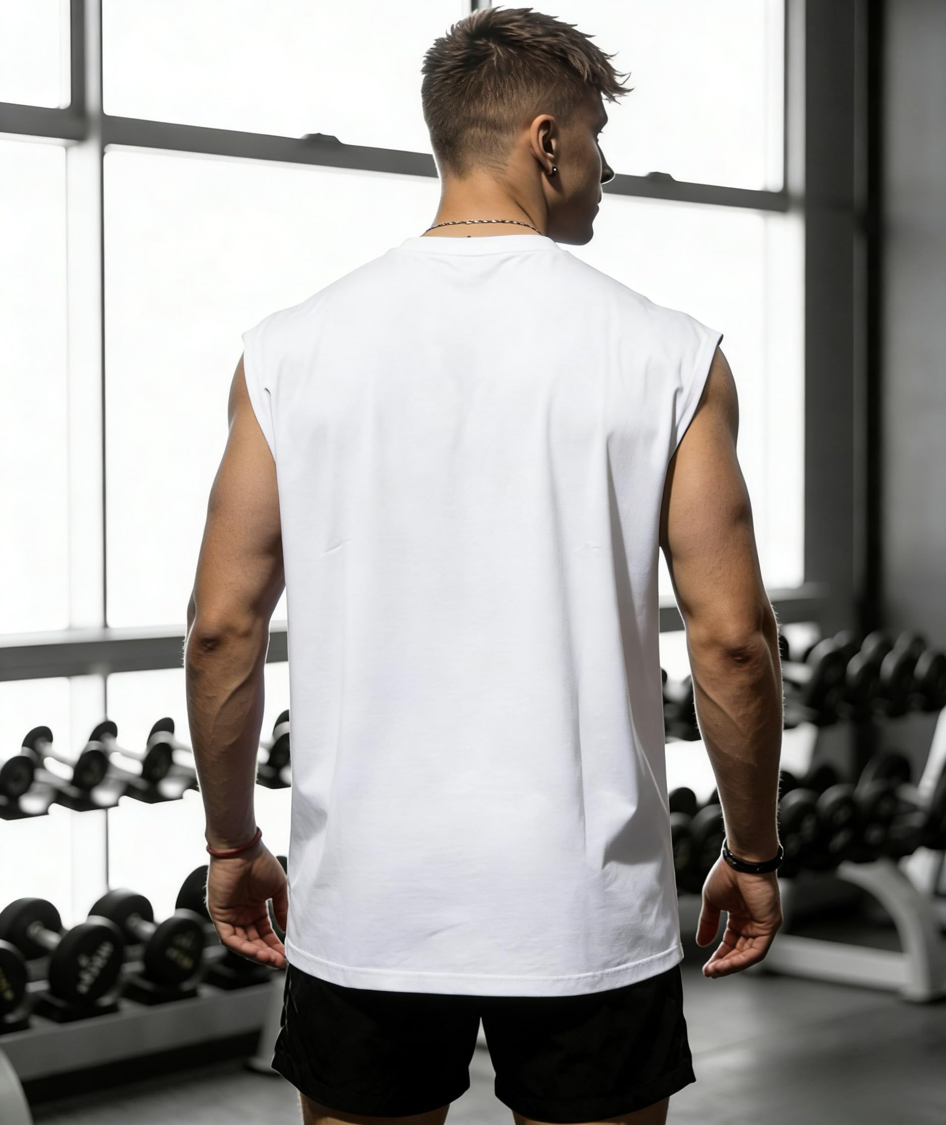 Camicie da allenamento senza maniche ad asciugatura rapida da uomo traspiranti canotte atletiche per palestra allenamento corsa - 5