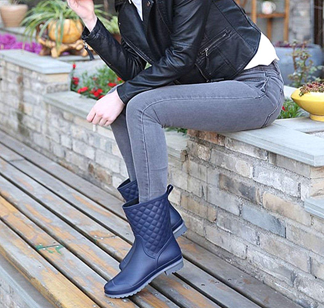 Bota Agua Mujer Jardín Trabajo Lluvia Botas Antideslizante Wellington Boots Azul 39