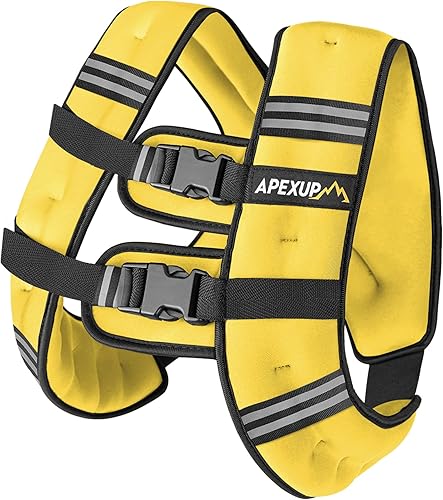 APEXUP - Chaleco con peso de 5, 10, 15, 20, 25 y 30 libras para hombre y mujer, con rayas reflectantes, equipo para entrenamiento de fuerza y correr