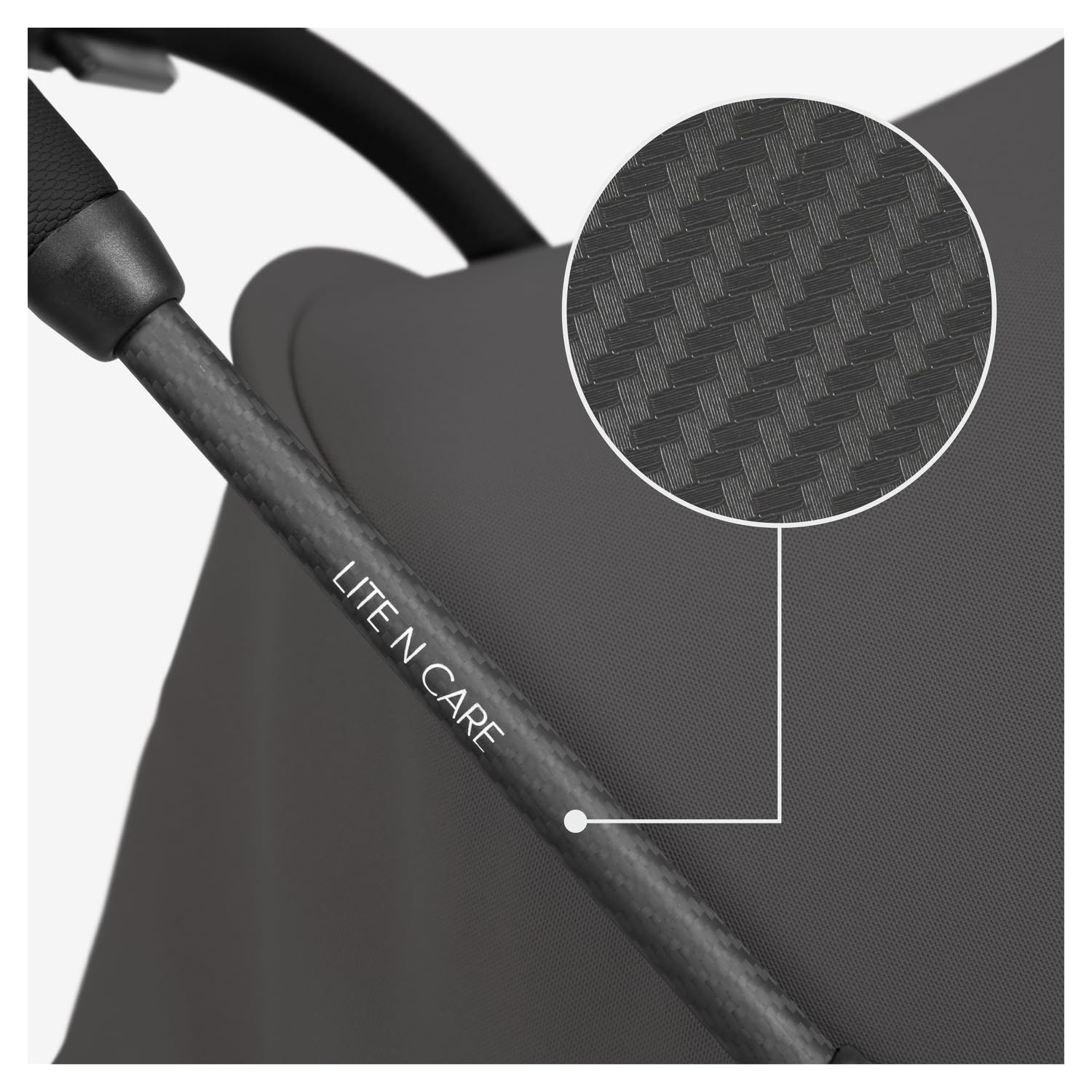 Hauck Lite N Care Ultraleichter Carbon City- & Reisebuggy, Klein Faltbar IATA-konform, Liegefunktion bis 22 kg, UPF 50+, Dark Anthracite