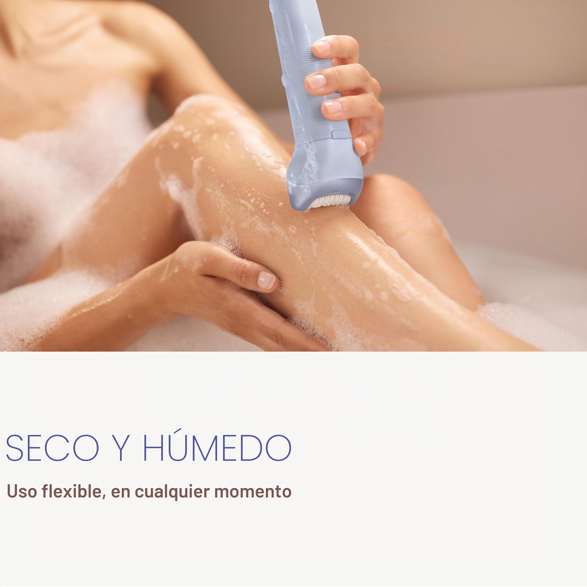 Philips Depiladora Serie 8000 - Depiladora eléctrica inalámbrica en seco y húmedo para piernas y cuerpo, con ProGuide, 3 accesorios, 60 min de tiempo de funcionamiento, modelo BRE708/00