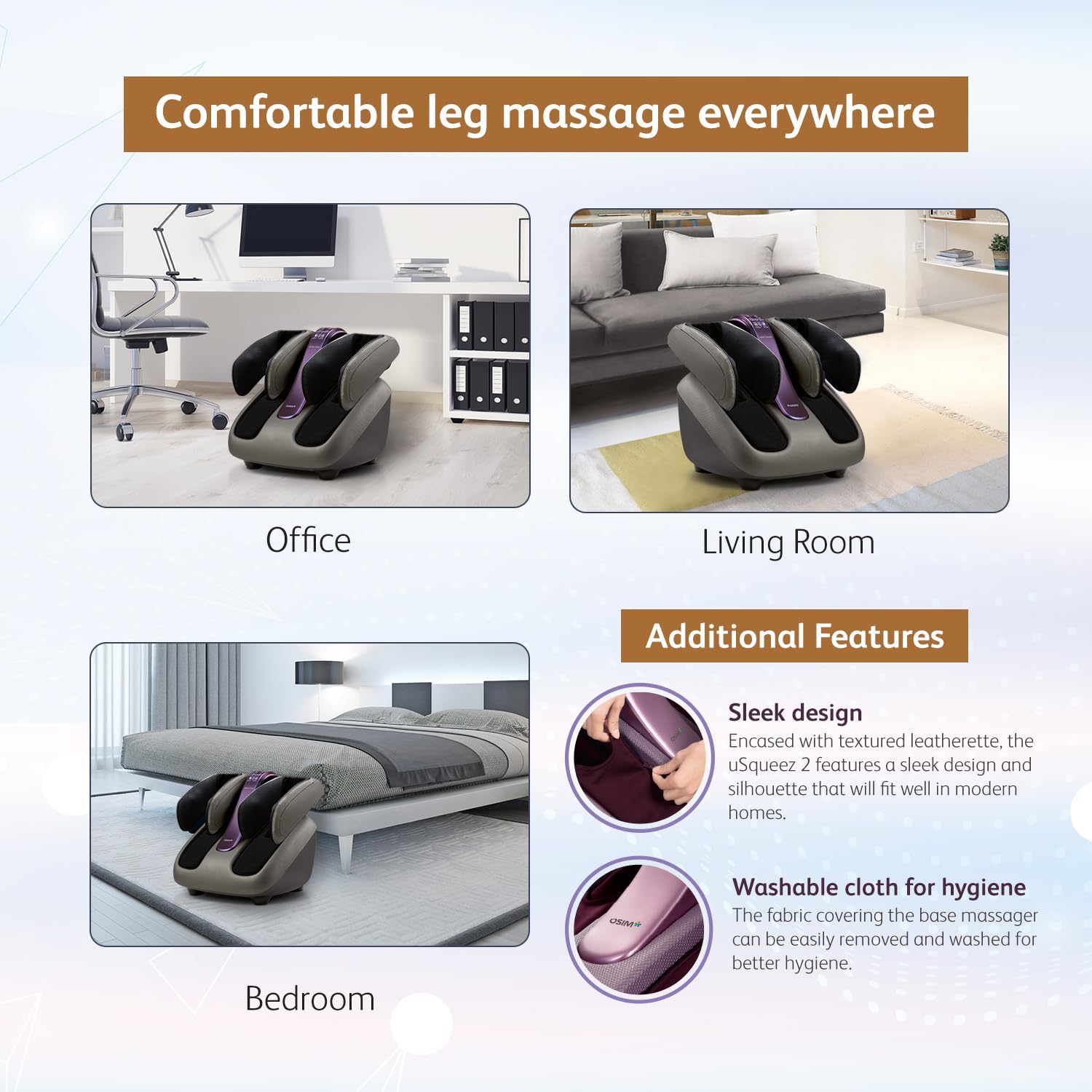 Osim usqueez 2 smart leg massage | The strongest reflexology and acupressure points massage | Massage feet with thighs, calves, feet as well as heat therapy. 1 year warranty, designed and developed in Singapore Osim usqueez 2 smart leg massage | The strongest reflexology and acupressure points massage | Massage feet with thighs, calves, feet as well as heat therapy. 1 year warranty, designed and developed in Singapore