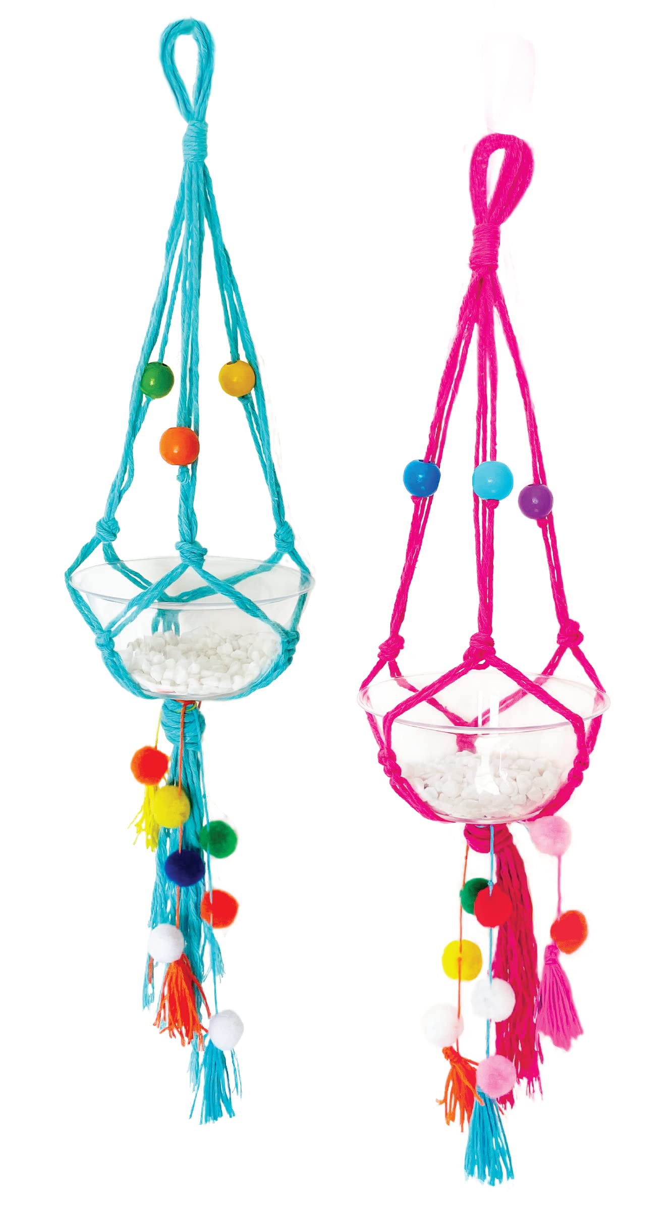 BOX CANDIY Totally Deco Make Your Own Macrame Mini Colorful Plant Hangers Kit to Make and Display