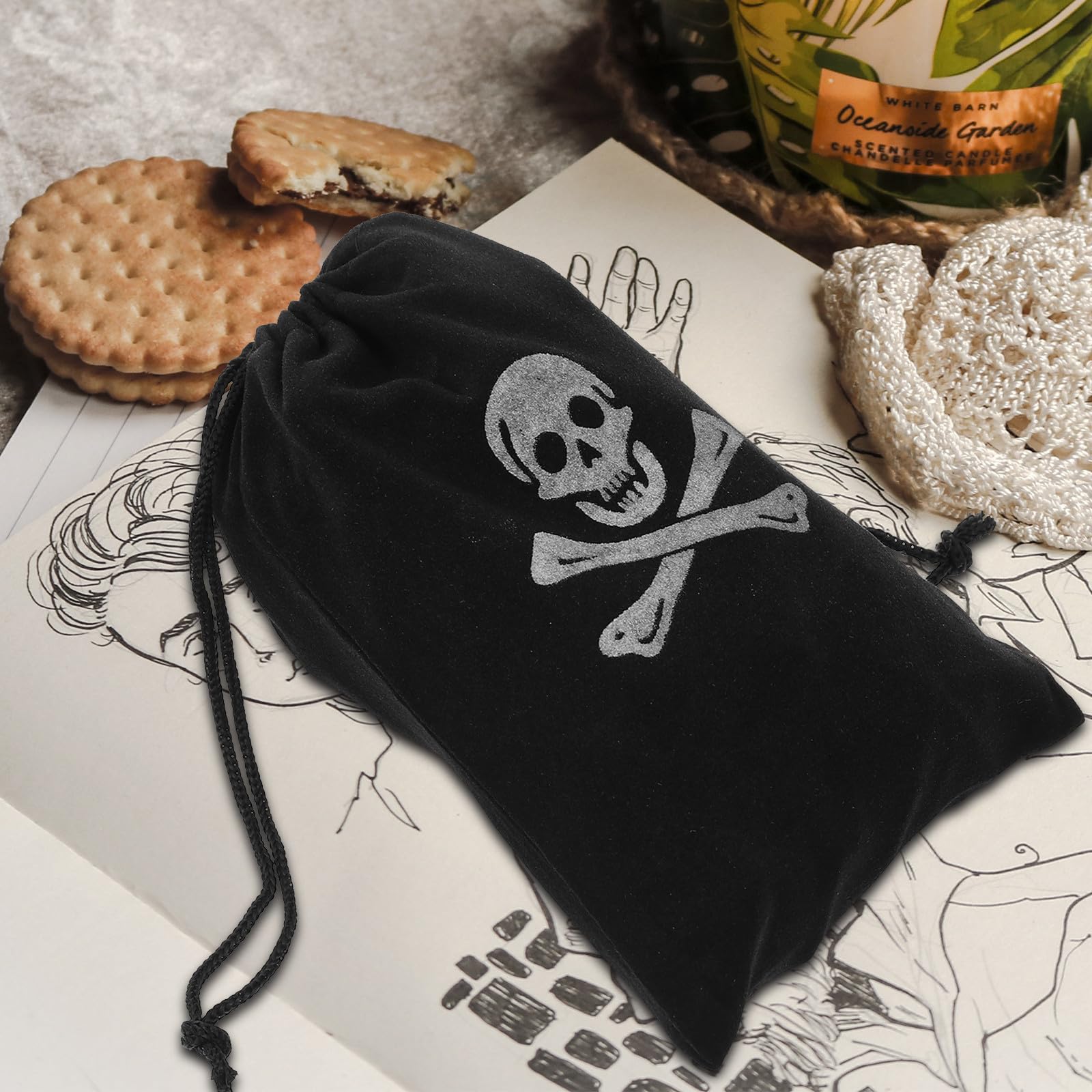 Süßigkeitenbeutel 10 Stück Schwarz Polyester für Halloweenparty